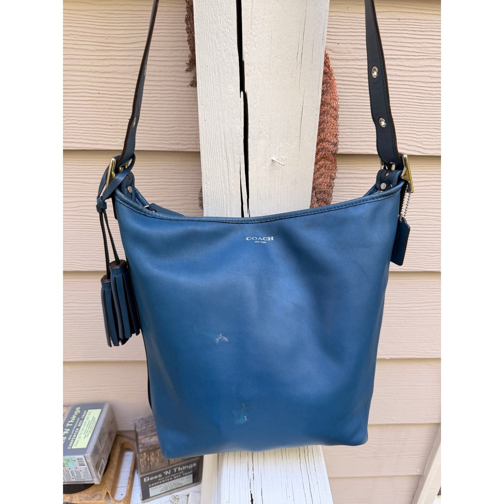 Coach Legacy Duffle Blue Leather Hobo Crossbody Bag 1… - Gem